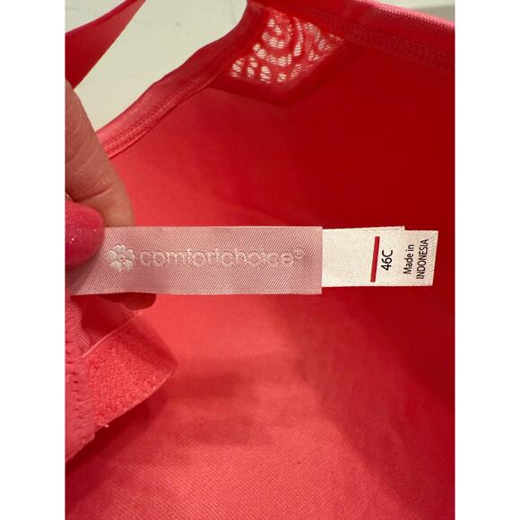 Woman Within Comfort Choice New Women's Size 46C Wireless Full Coverage Pink Bra - Picture 8 of 12